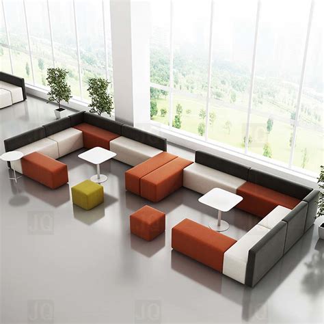 Lobby Office Furniture Set Design Modular Fabrics Guest Waiting Room Sofas
