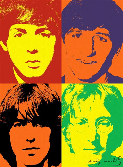 Andy Warhol Signedhand Numbered Beatles Fine Art Print 17 X 22