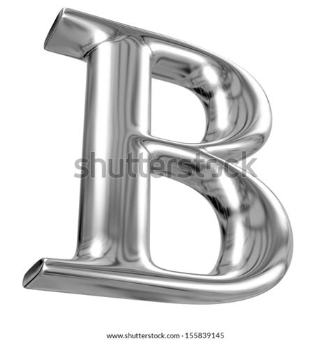 Metal Letter B Chrome Solid Alphabet Stock Illustration 155839145