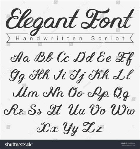 Elegant Handwritten Script Font Design Vector Stock Vector Royalty