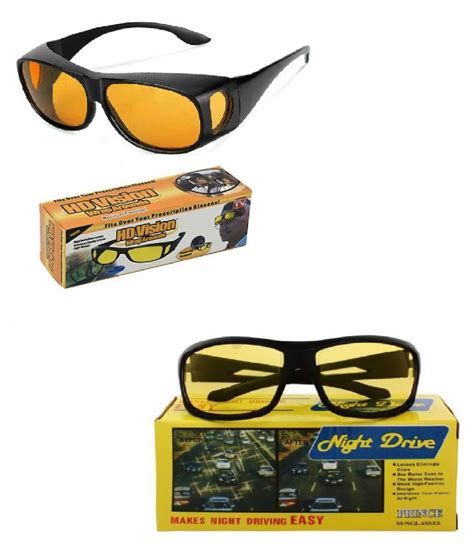 night vision glasses and hd wrap around day and night driving yellow 2pcs buy night vision