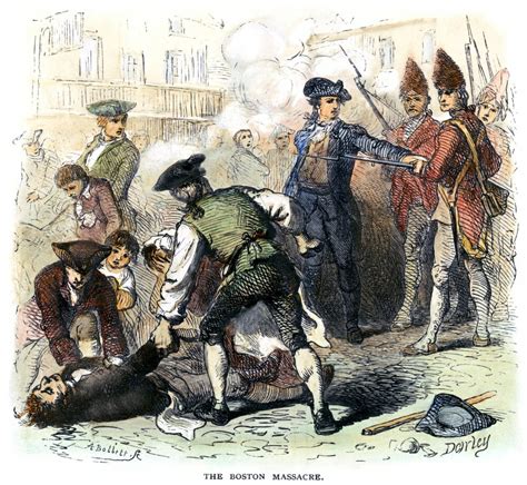 Posterazzi Boston Massacre 1770 Nthe Boston Massacre 5 March 1770 Wood Engraving 19th Century
