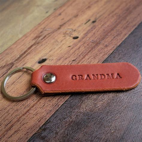 Personalised Italian Leather Key Fob By Hide And Home