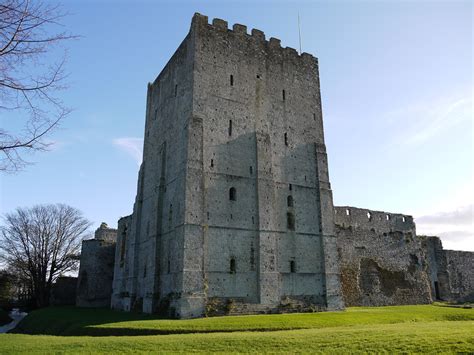 Keep Of Porchester Castle Hampshire Uk Built In The Walls Of A Roman
