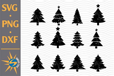 Distressed Christmas Tree Svg Png Dxf Digital Files Includ 923884