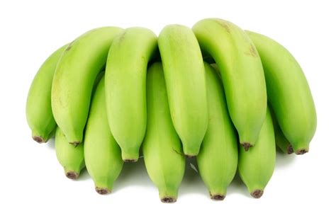 Premium Photo Unripe Banana Bunch Banana Green Isolated On White