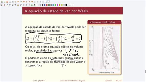 Equação De Van Der Waals E Princípio Dos Estados Correspondentes Youtube