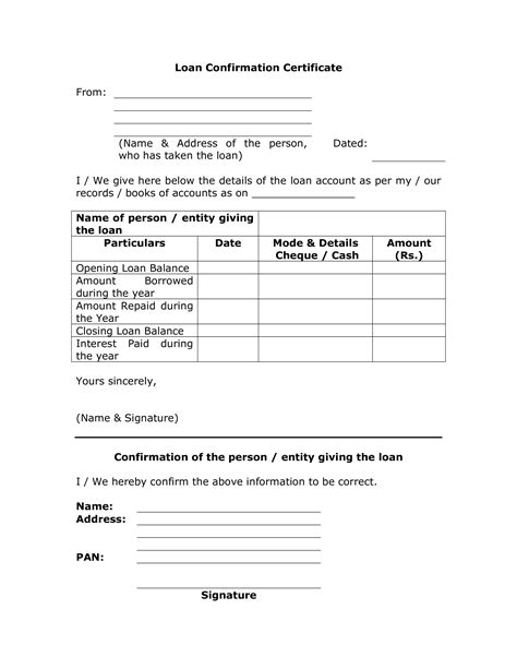 Loan Confirmation Letter How To Write A Loan Confirmation Letter