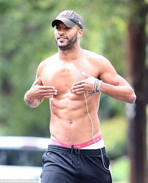 Former Hollyoaks Star Ricky Whittle Shows Off His Washboard Stomach While Jamie Lomas Stays