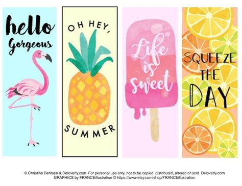 free summer bookmarks printable free printable bookmarks