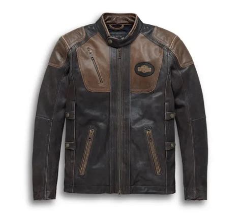Mens Triple Vent System Harley Davidson Leather Biker Jacket Distressed