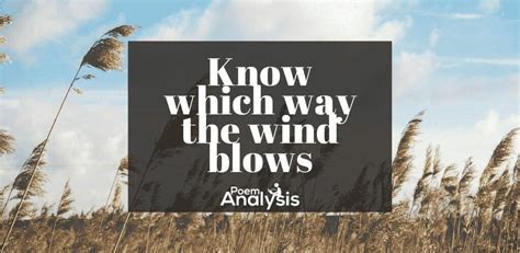 Know Which Way The Wind Blows Idiom Poem Analysis