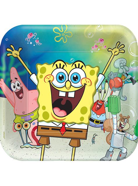 8 Pack Spongebob Squarepants Paper Plates