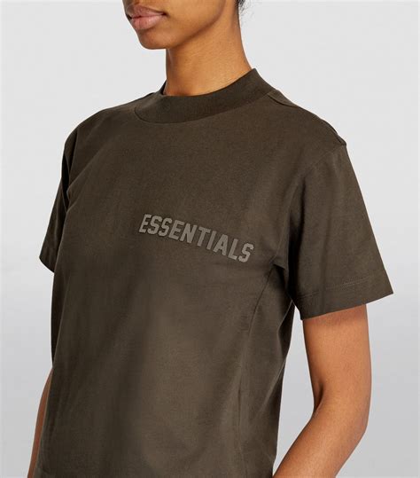 Womens Fear Of God Essentials Black Essentials T Shirt Harrods Uk