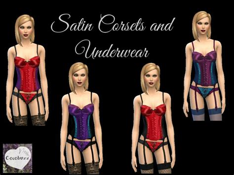 The Sims Resource Satin Corsets And Underwear