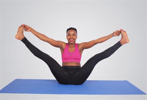 Flexible Woman Doing Yoga Pose Side Split Touching Toes
