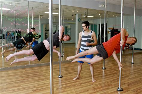 Men Seeking Workout Challenge Take Pole Dancing Class For A Spin