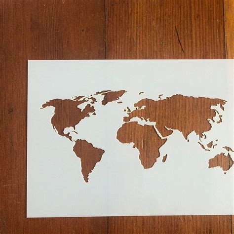 World Map Stencil For Wall Decor Reusable Map Of The World Etsy