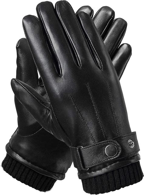 Leather Gloves For Men Touchscreen With 3m Thinsulate Warm Winter