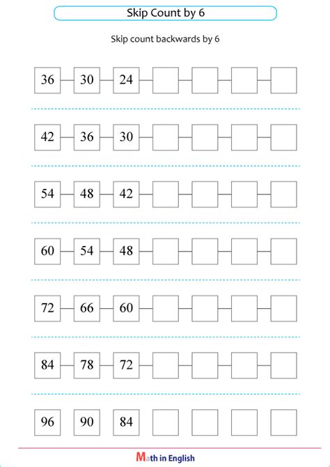Printable primary math worksheet for math grades 1 to 6 based on the