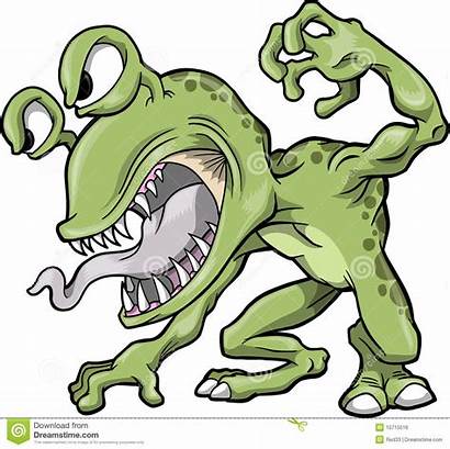Monster Monstre Mean Vecteur Vert Scary Clip