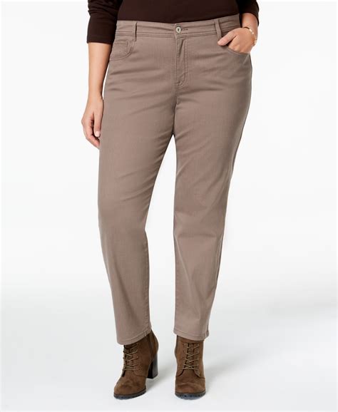 Style And Co Plus Size 24w Taupe Slim Leg Jeans Canerra