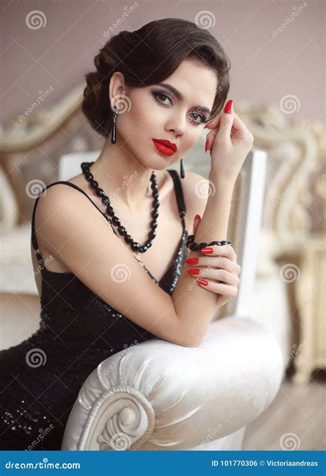 Elegant Lady Beauty Fashion Glamour Girl Portrait Stock Photo Image