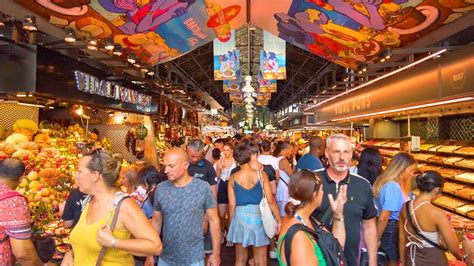 Barcelona Summer Walk Of La Rambla And Boqueria Market Bcn Port To Catalonia Square Youtube
