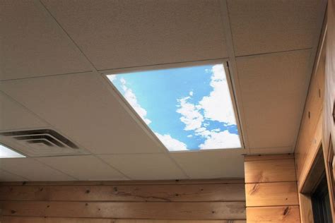 Lighting in a drop ceiling is often supplied by fluorescent light fixtures mounted to the rafters. Custom Fit Decorative Flourescent Light Covers Full Panels ...