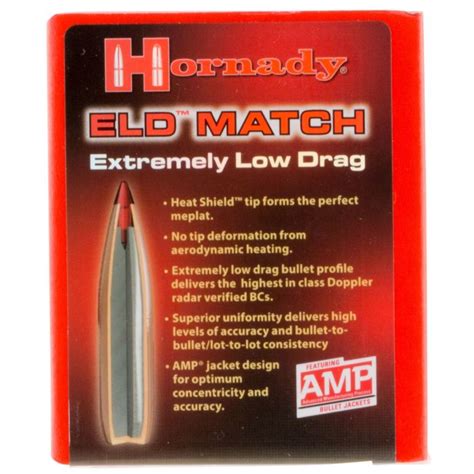 Hornady Eld Match Bullets 30 Caliber 308 Diameter 208 Grain Boat Tail