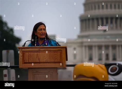 The Us Secretary Of Interior Deb Haaland Speaks At The Blessing
