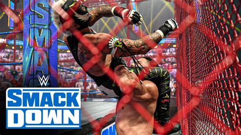 Roman Reigns Vs Rey Mysterio Universal Title Hell In A Cell Match Smackdown June 18 2021