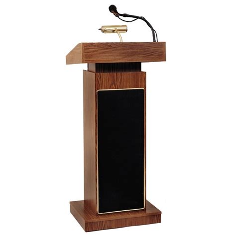 In architecture a building can rest on a large podium. Adjustable Orator Presentation Podium-800