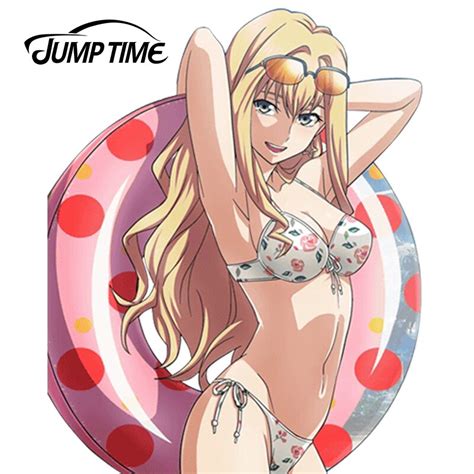 jumptime 13cm x 10 3cm car styling sexy swim girl olivia ainsliey anime buddy complex decal jdm