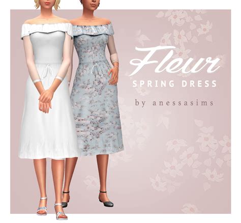 Anessasims Beautiful Spring Dresses Maxis Match Sims 4 Dresses