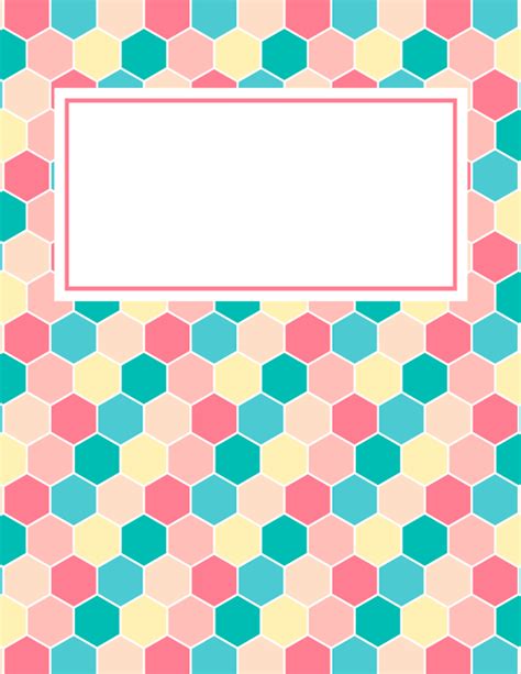 Free Printable Geometric Hexagon Binder Cover Template Download The