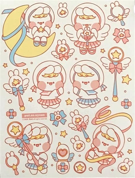 Korean Bear Sticker Printable Sticker Art Cute Doodles Kawaii Stickers