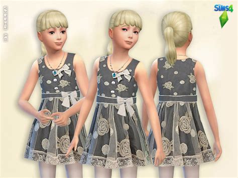Tulle Dress With Embroidered Flowers By Lillka At Tsr