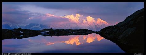 Panoramic Picturephoto Mountain Scenery With High Peak Reflected At