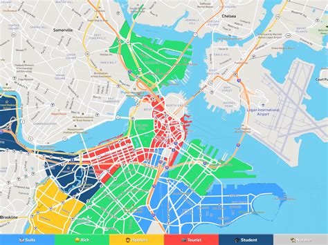 Map Of Neighborhoods In Boston World Map