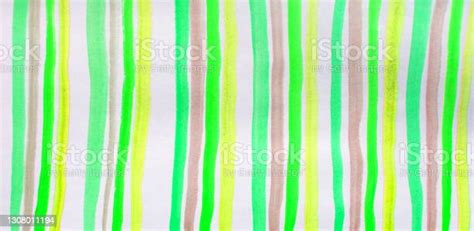 Handpainted Watercolor Striped Abstract Background Multicolored