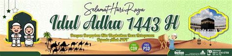 Spanduk Idul Adha Format CDR PSD PDF Tahun H M