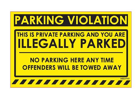 Buy Mess Parking Violation Stickers Final Notice Private Parking Car