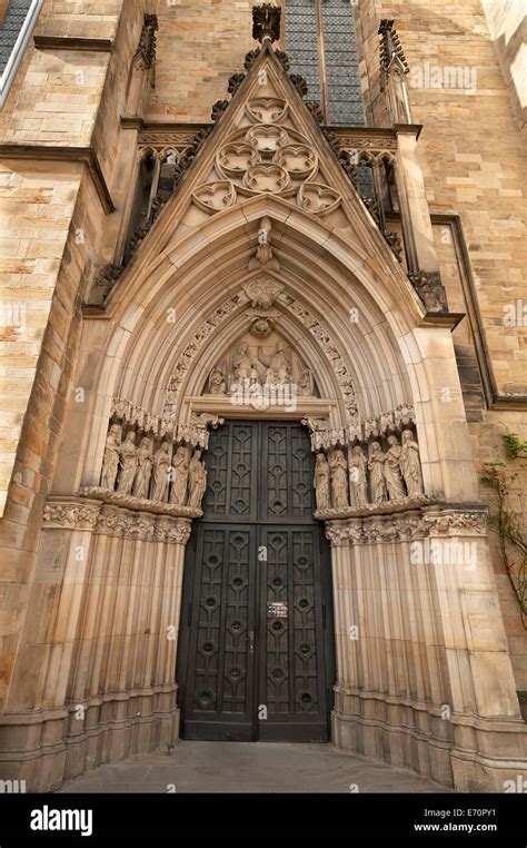 Gothic Side Entrance St Marys Church 14th 15th Century Osnabrück