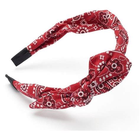 Red Paisley Bandana Bow Headband Liked On Polyvore Featuring