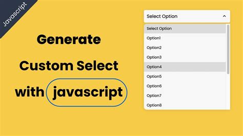 how to create custom select dropdown using javascript no external library javascript youtube