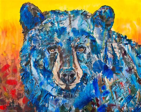 Bear Painting Wildlife Art Colorful Animal Original Kent Paulette