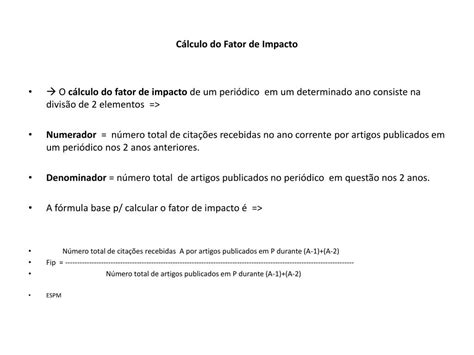 O Princípio Do Fator De Impacto Surge Em 1955