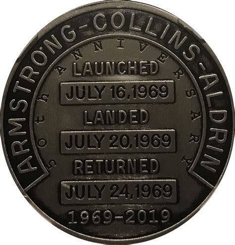 Medal 50th Anniversary Of Apollo 11 Silver Robbins Medal Restrike