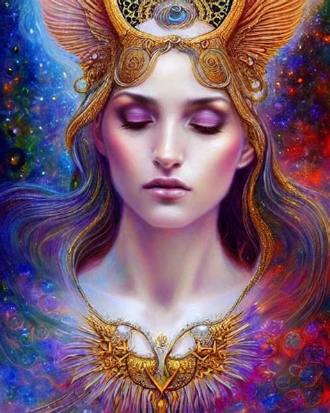 Portrait Of A Beautiful Celestial Goddess Unusual Stable Diffusion